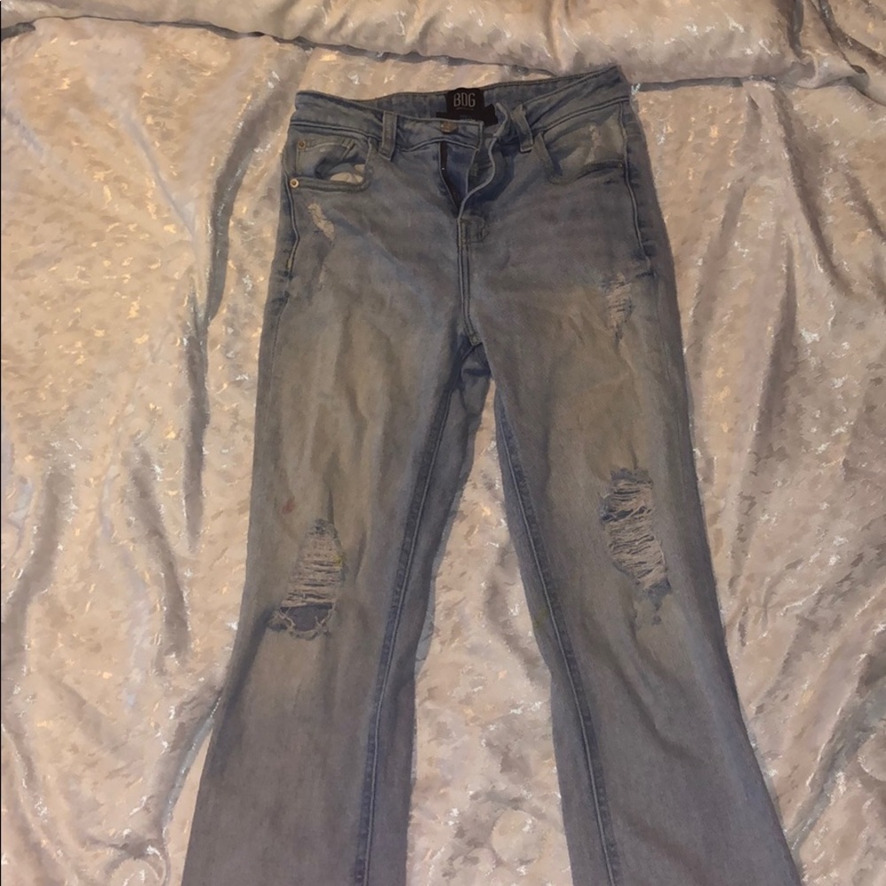 high rise light denim jeans
